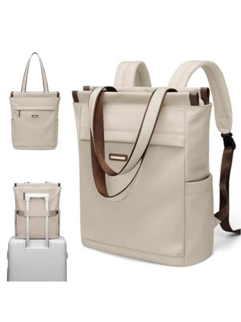 Convertible Laptop Backpack Nylon Fits 15.6-Inch Tote Bag for Work Travel